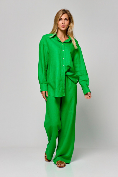 Леновый летний комплект рубашки и брюк на каждый день THE NAME 2307 - фото 2