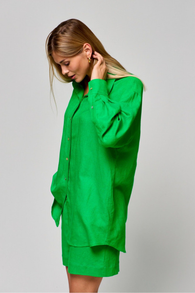 Леновый комплект из рубашки и шорт с высокой посадкой THE NAME 2308 - фото 2