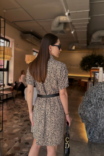 Мини платье из текстиля с леопардовым принтом комфортное Skipper Design 4447_leo - фото 3