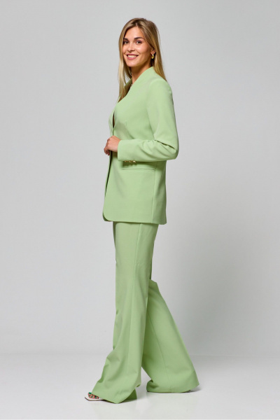 Жакет на подкладке лето деловой свободный с карманами THE NAME 2315 салатовый - фото 8