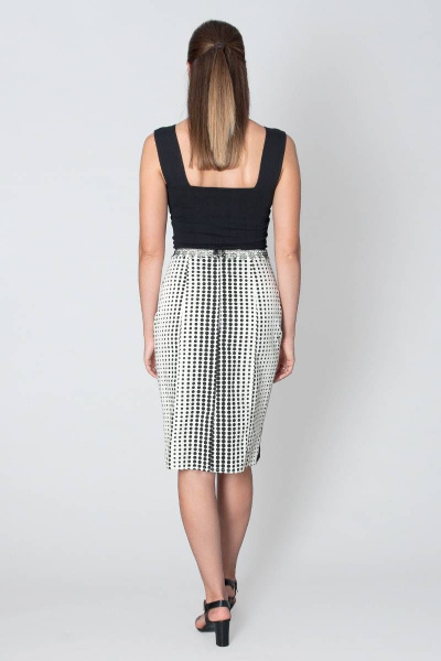 Юбка с хлопком и текстилем в черной и белой расцветке Ouarida 20Ю096 - фото 2
