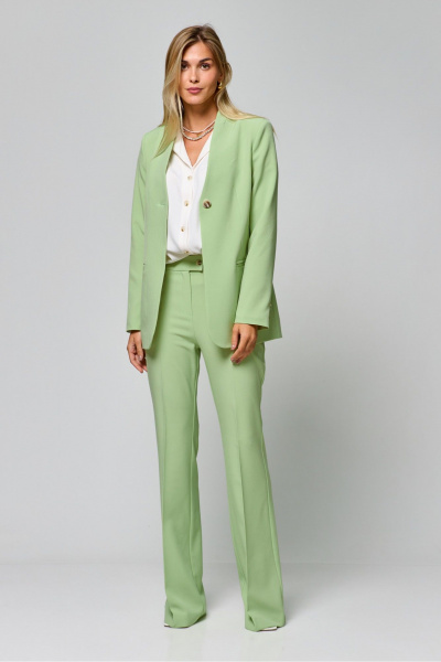 Жакет на подкладке лето деловой свободный с карманами THE NAME 2315 салатовый - фото 3