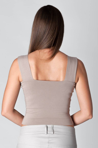 Облегающий топ из хлопка с широкими бретелями Ouarida 20М091 К - фото 4