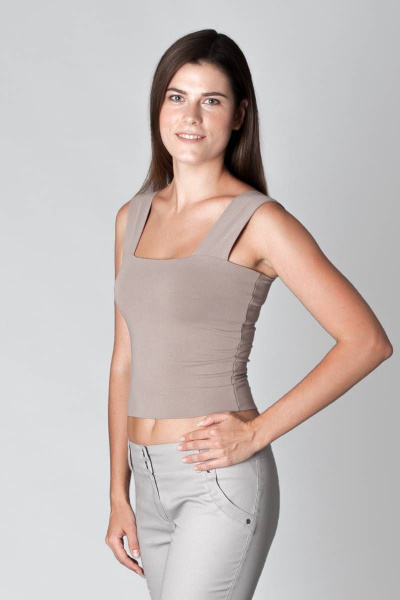 Облегающий топ из хлопка с широкими бретелями Ouarida 20М091 К - фото 1