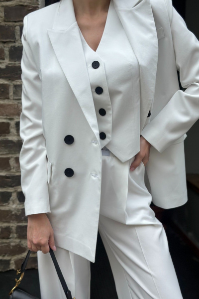 Жилет классический белый на регулируемой спинке деловой Skipper Design 733_white - фото 2