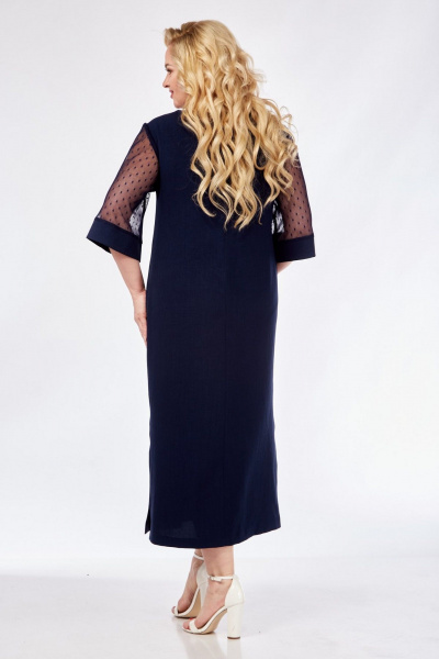 Платье из льна и текстиля прямое длинное нарядное Grace for you 1046 - фото 6