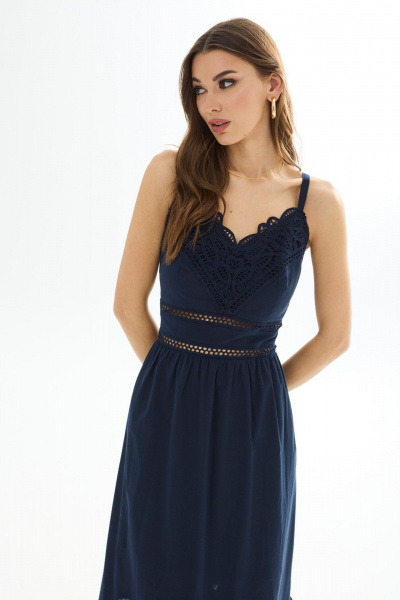 Макси-платье с декором и оборкой на лето из хлопка Vesnaletto 3783-2 - фото 2