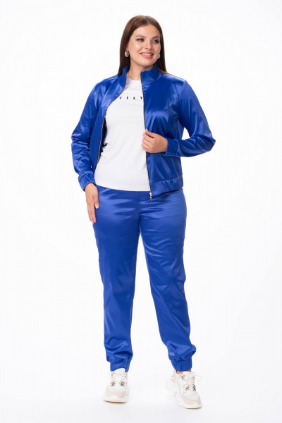 Спортивный костюм бомбер и брюки из хлопка Stilville 1864 фиолет - фото 3