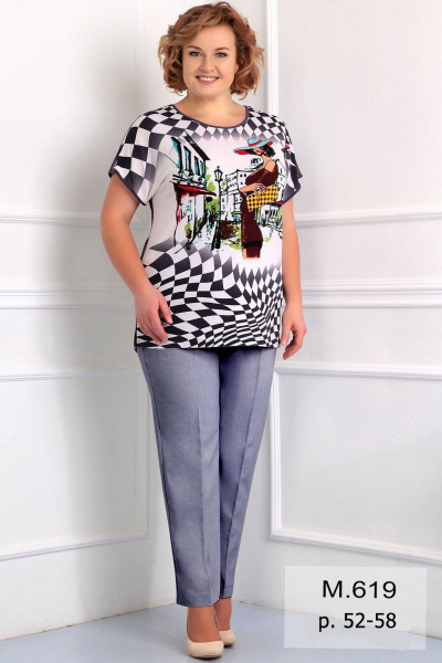 Костюм блуза и брюки в полоску для повседневного образа Fortuna ШЖ 619 - фото 1