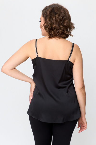 Круглогодичный топ на бретелях из текстиля Avenue 0317-2 черный - фото 6