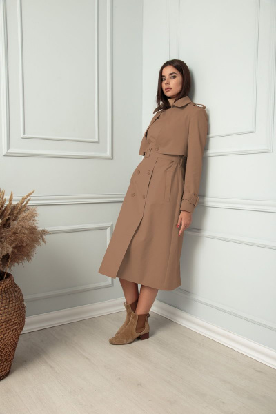 Плащ SandyNa 13826 коричневый - фото 1