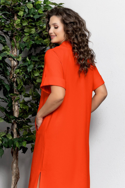 Платье в бохо стиле с разрезами и съемным цветком Gold Style 2611 оранжевый - фото 11