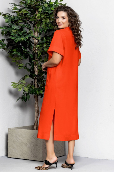 Платье в бохо стиле с разрезами и съемным цветком Gold Style 2611 оранжевый - фото 9