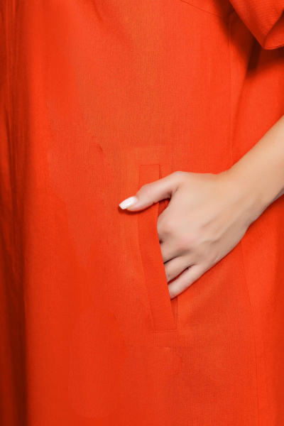 Платье в бохо стиле с разрезами и съемным цветком Gold Style 2611 оранжевый - фото 2