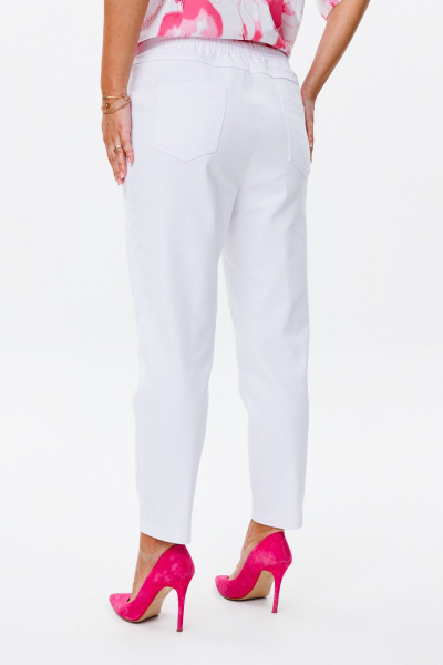 Костюм летний с жакетом и зауженными брюками из хлопка Mubliz 164/1 бело-розовый - фото 6