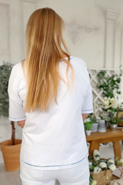 Джемпер Rumoda 2220 голубой_белый - фото 9