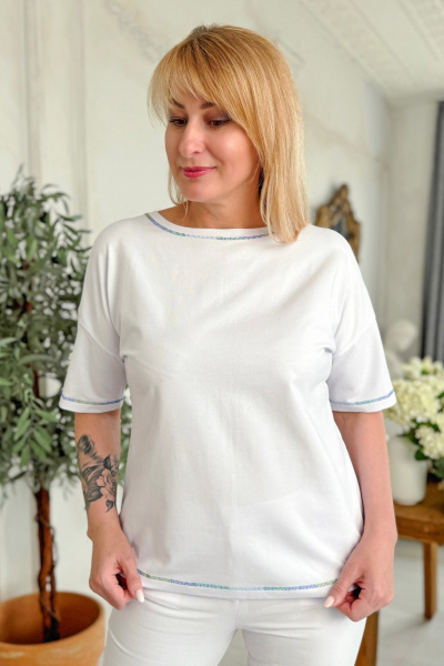 Джемпер Rumoda 2220 голубой_белый - фото 7