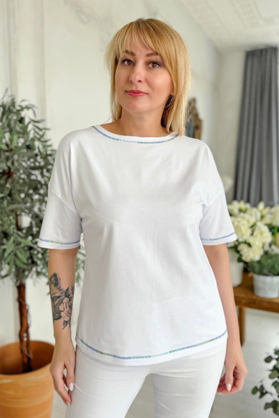 Джемпер Rumoda 2220 голубой_белый - фото 5