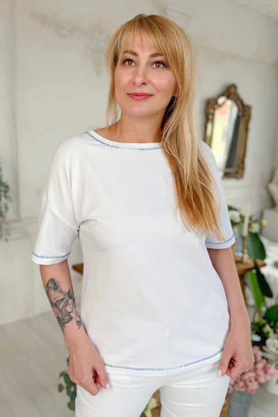 Джемпер Rumoda 2220 голубой_белый - фото 2