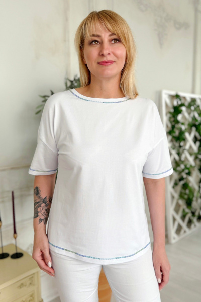 Джемпер Rumoda 2220 голубой_белый - фото 1