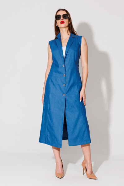 Жилет, топ, шорты NikVa 501.3 синий_молоко - фото 3