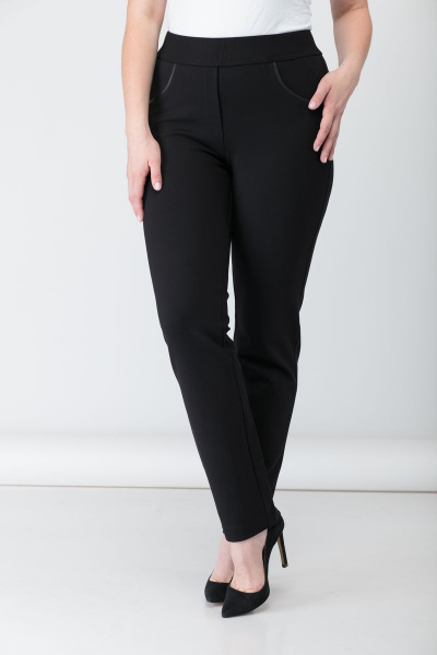 Демисезонные брюки на эластичной тесьме с карманами БАГРЯНИЦА 1839 черный - фото 2