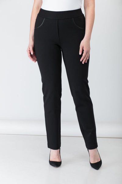 Демисезонные брюки на эластичной тесьме с карманами БАГРЯНИЦА 1839 черный - фото 1