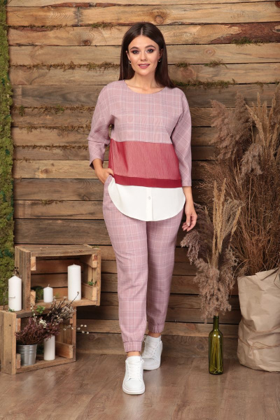 Брюки, жакет Anastasia 477 малина - фото 2