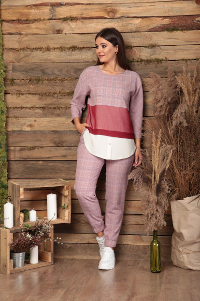 Брюки, жакет Anastasia 477 малина - фото 3