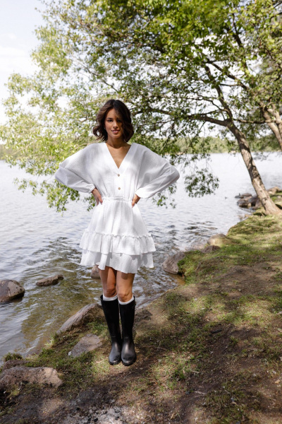 Платье Krasa М389-24 белый - фото 1