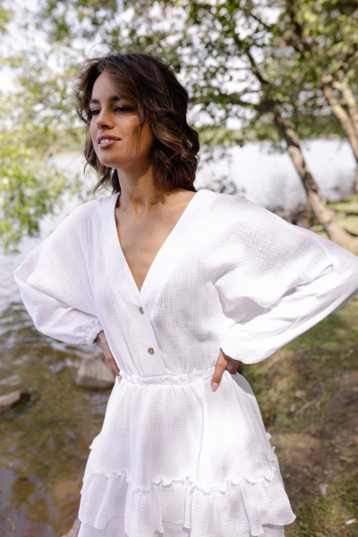 Платье Krasa М389-24 белый - фото 7