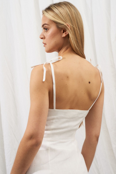 Платье миди с регулировкой декольте и разрезом Puella 3004 белый_миди - фото 5