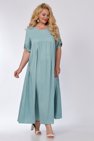 Летнее платье А-силуэта с фигурным запахом и воланом Algranda А3982 - фото 7