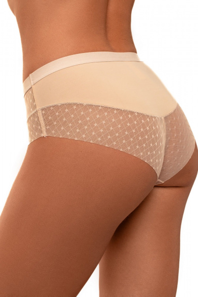 Трусы бежевые со средней линией из кружев и текстиля BRAVO PH385C2D - фото 2