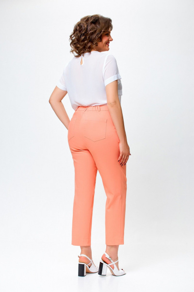 Брюки зауженные прямого силуэта из хлопкового денима Swallow 745 персиковый - фото 9