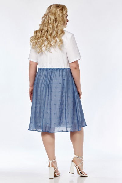 Платье Belinga 1231 белый-голубой - фото 4