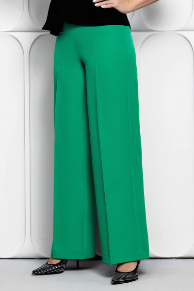 Палazzo брюки из текстиля в классическом стиле Gold Style 2629 зеленый - фото 5