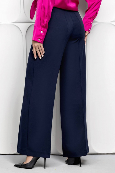 Палzzo брюки с стрелками из немнущегося костюмного материала Gold Style 2629 синий - фото 10