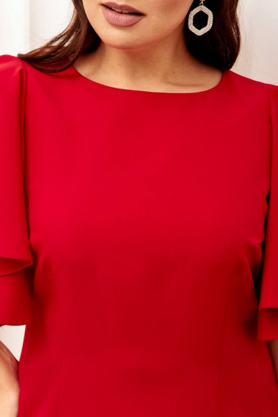 Красное нарядное платье с рукавами-воланами из кружева Gold Style 2630 красный - фото 5