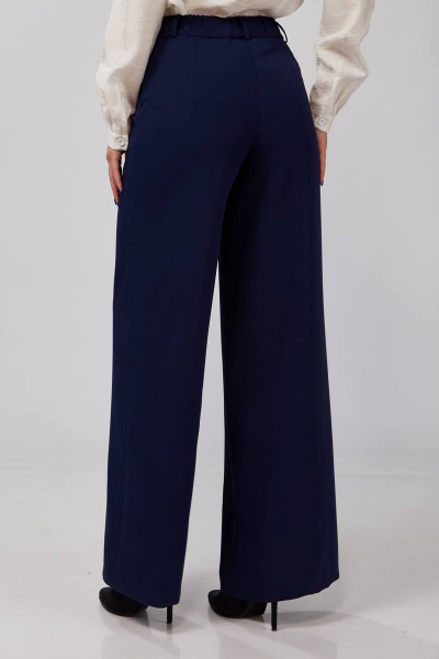 Синие брюки палаццо на резинке для ежедневного стиля Gold Style 2631 темно-синий - фото 4