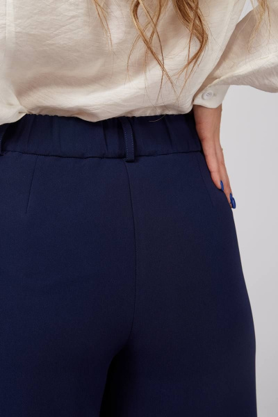 Синие брюки палаццо на резинке для ежедневного стиля Gold Style 2631 темно-синий - фото 6
