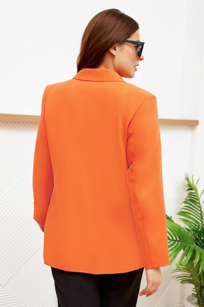 Пиджак прямого силуэта в стиле Old Money для plus size Gold Style 2633 оранжевый - фото 3