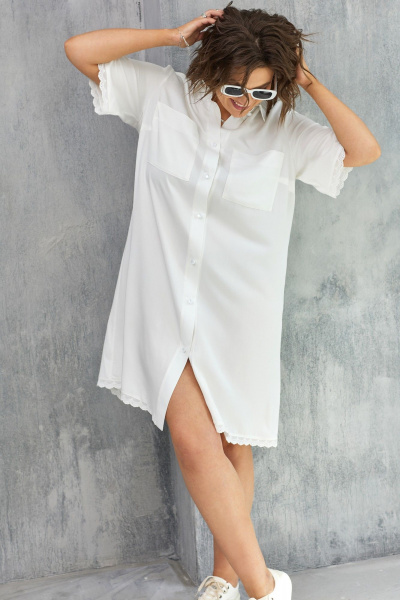 Платье BegiModa 1032 молочный - фото 8