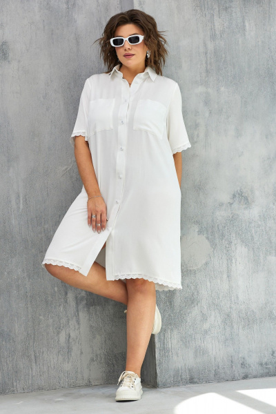 Платье BegiModa 1032 молочный - фото 7