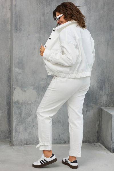 Джинсовый бомбер свободного кроя и стильные джинсовые брюки BegiModa 2013 молочный - фото 6