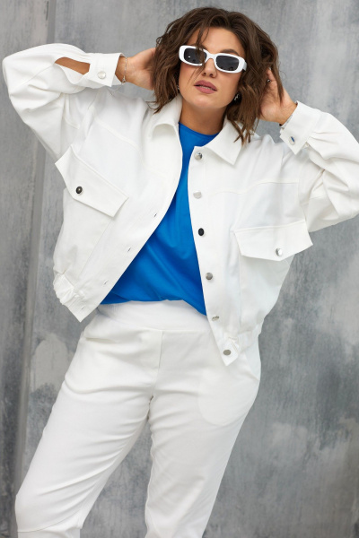 Джинсовый бомбер свободного кроя и стильные джинсовые брюки BegiModa 2013 молочный - фото 2