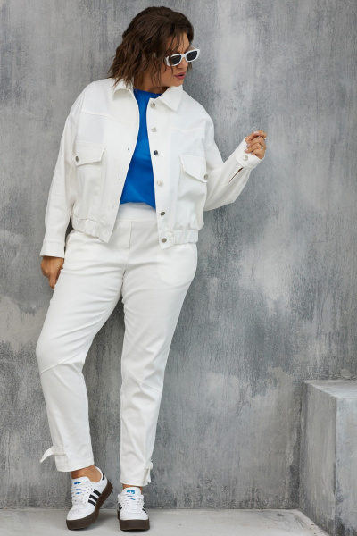 Джинсовый бомбер свободного кроя и стильные джинсовые брюки BegiModa 2013 молочный - фото 5