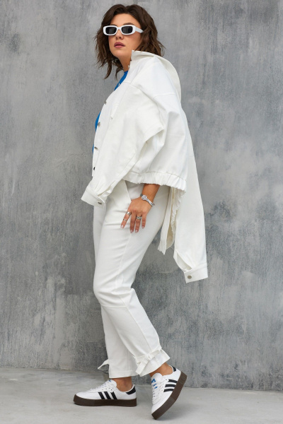 Джинсовый бомбер свободного кроя и стильные джинсовые брюки BegiModa 2013 молочный - фото 4