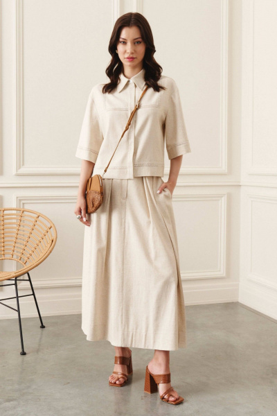 Блуза, юбка Lokka 1403 бежевый - фото 2