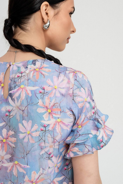 Платье летнее свободное из вискозы с воланами короткий рукав LADO 6324-9 - фото 6